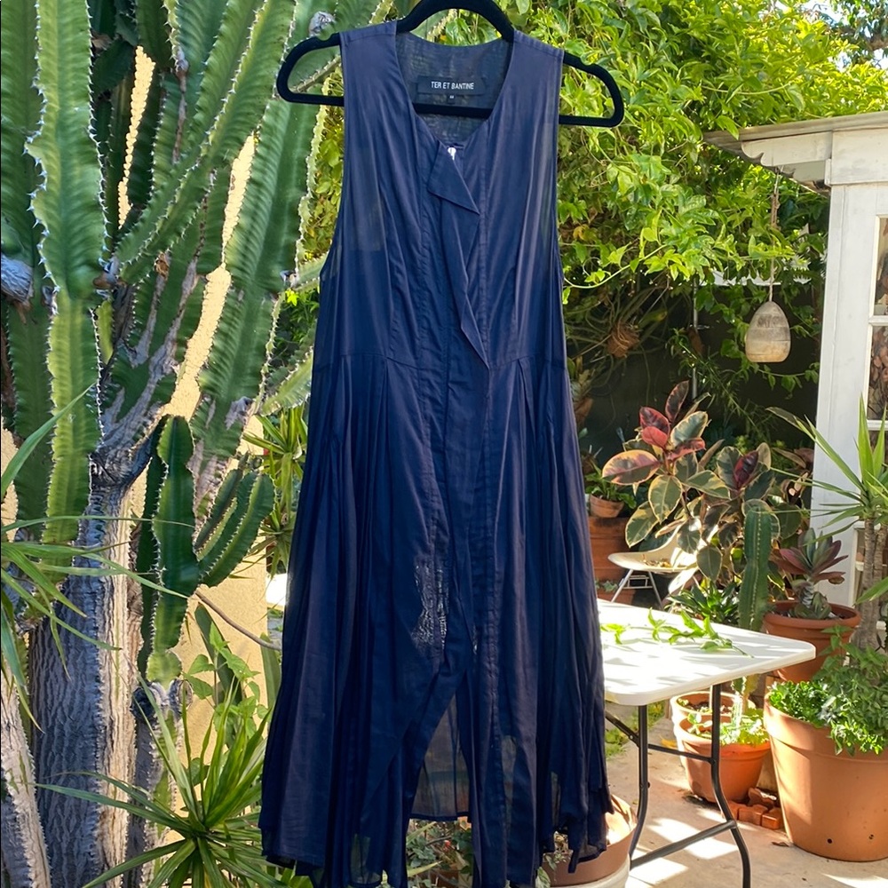 Ter et Tartine Blue Sleeveless High Low Sundress